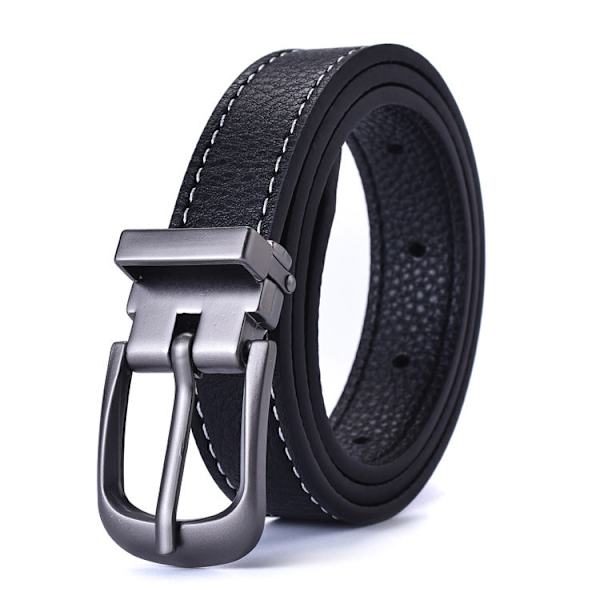 Yksinkertainen musta ohut vyö, korealainen retro-neulasolkikiinnitys, farkkujen vyö, opiskelija Black 95CM