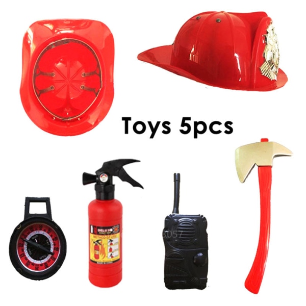 Halloween Brandman Cosplay Kostym för Barn Pojkar Flickor Karneval Party Sam Brandman Uniform Karneval Leksaker Kläder Arbetskläder Set3 120cm height