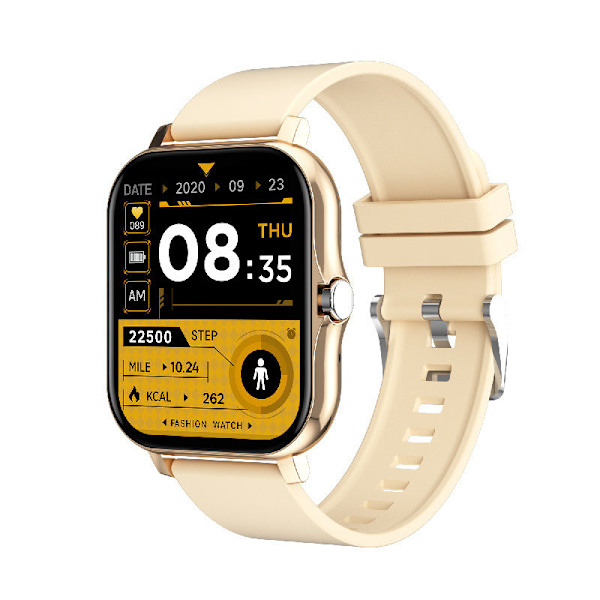 Smart Armband Sportarmband Populär Smart Armbandsur golden-silicone band