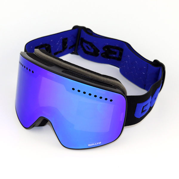 Dubbellagers Anti-Im Ski Goggles Stora Cylindriska Utomhus Dammtäta Vindtäta Glasögon Enkel och Dubbelbräda Myopi Glasögon Black frame full blue lens 17cm