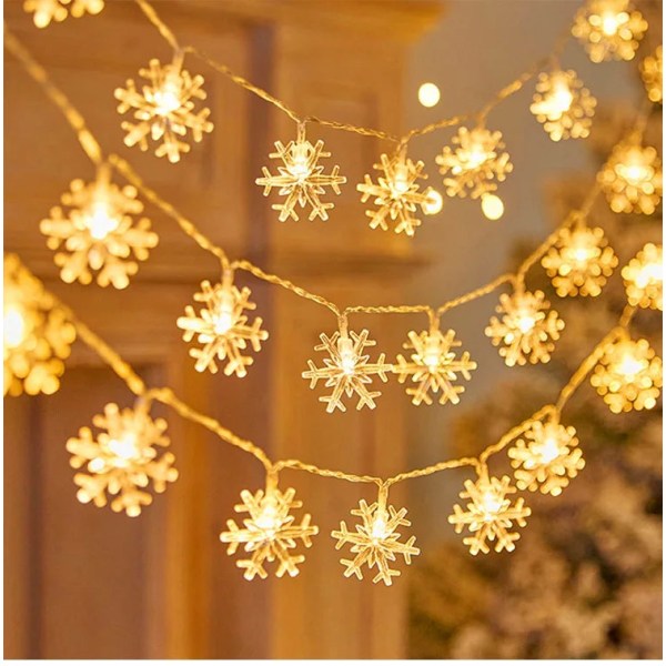 Juletre Snøfnugg LED Lyslenke Banner Juledekorasjon 2023 for Hjem Navidad Juletre Dekor Eventyrlys Anheng style 3 1.5M 10LED