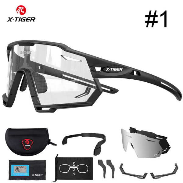 X-TIGER Sports Outdoor Glasögon för Ridning 3 Lens Goggles Light Sense Vari-Color Card Glasögon #1(3 lenses) 17cm