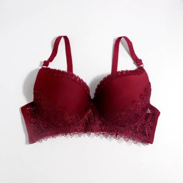 Ensfarvet Dame Stor Størrelse BH 38D 40D 42D 44D 46D 48D Femme Plus Size Undertøj Bøjle Formstøbt Cup BH Red 100D