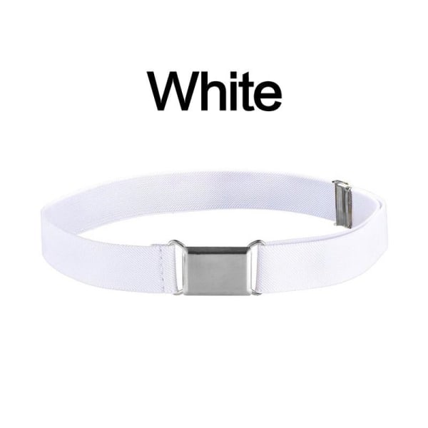 1 st Tillbehör Midjeband Legeringsspänne Justerbart Canvasbälte Elastiska Kläder Vardagligt Utomhus White