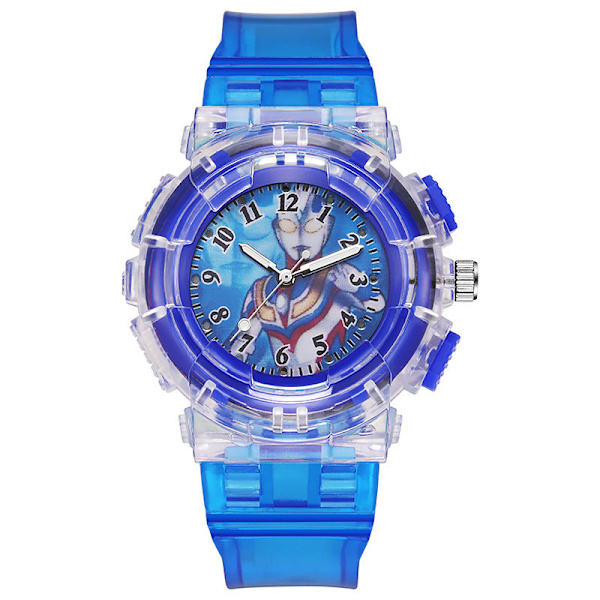 Barnklocka Tecknad Ljusande Studentklocka Elektronisk Klocka Herrklocka LED-klocka Dark blue Ultraman Tiga