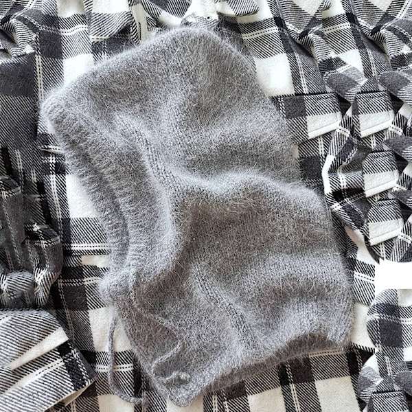 Western Style Efterår og Vinter Mode Varmt Halstørklæde Halsbeskyttelse Integreret Uldstrikket Hue Kvinder Elegant gray