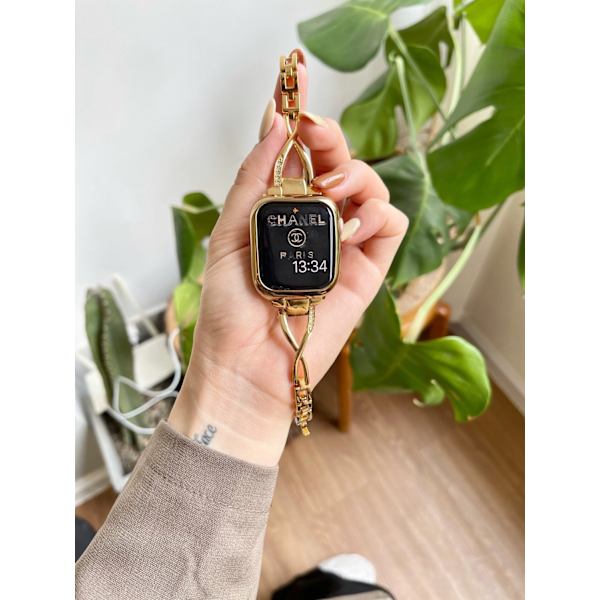 Klockarmband för Apple Watch iWatch 38/40/41/s10 generation 42mm guld