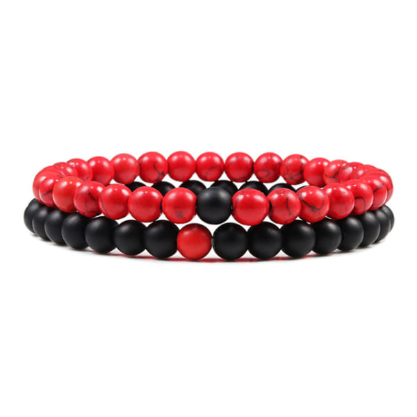 Avståndsarmband för par med pärlor Klassiska Svarta Matta Gröna Malakitarmband Lämpliga Kvinnor Män Yoga Elastiska Smycken Tiger Eye Set A