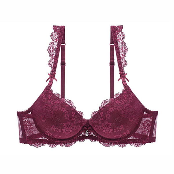 Varsbaby Sexig Spets Push Up BH Samlar Underkläder för Kvinnor Wine red 34B