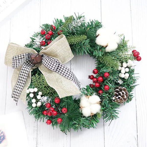 Juledekorasjoner 30cm Kunstig Krans Dørhenging Utstillingsvindu Verktøy Bakgrunn 30cm pine cone bow