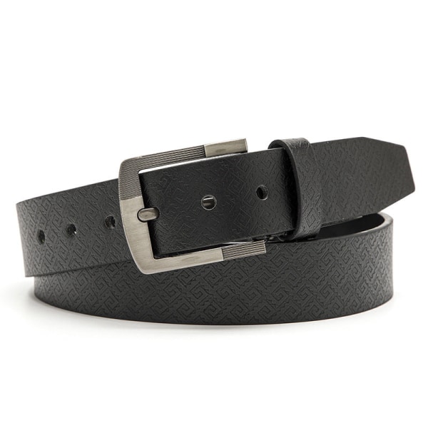 Bælte Herremode Casual Dekoration Jeans Rem Udendørs Legering Pin Spænde Bredt Bælte Mænd 9007-Black Length 120 width 3.8