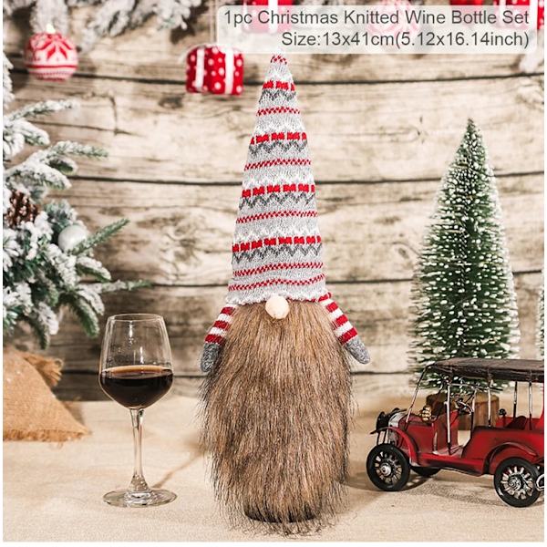 Julevinflaske Cover God Jul Dekorasjoner Til Hjemmet 2023 Julepynt Xmas Navidad Natal Gaver Nyttår 2024 23
