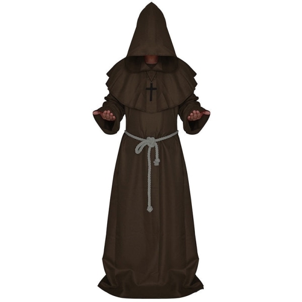 Pestdoktor Cosplay Kostym Medeltida Huvförsedd Kappa Steampunk Skräckmask Hatt Vuxen Halloweenfest Rollspel Storlek S-XL White robe L