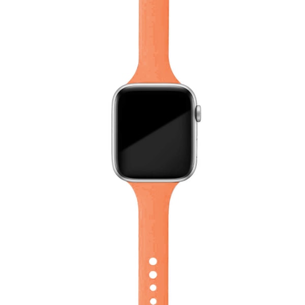 Smal rem för Apple watch band 40mm 44mm 38mm 42mm Silikon armband armband klockband correa iWatch 6 se 5 4 3 7 45mm 41mm papaya 20 38mm 40mm 41mm