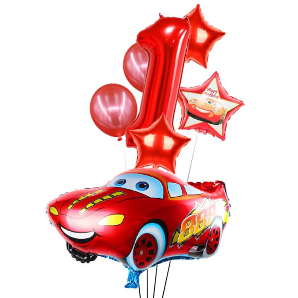 1 set stor storlek tecknad bil folieballong stjärna latex Uppblåsbara heliumballonger Bröllopsdekoration Grattis på födelsedagen Festtillbehör 1set18