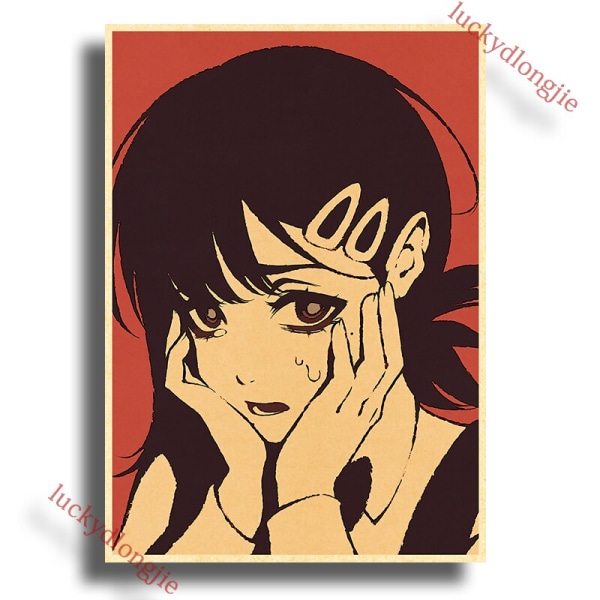 Chainsaw Man Anime Affisch Retro Kraftpapper Vintage Heminredning Målning Vardagsrumsbild Gåva Väggdekaler Caféinredning Konst Vägg 42X30cm(A3) 43