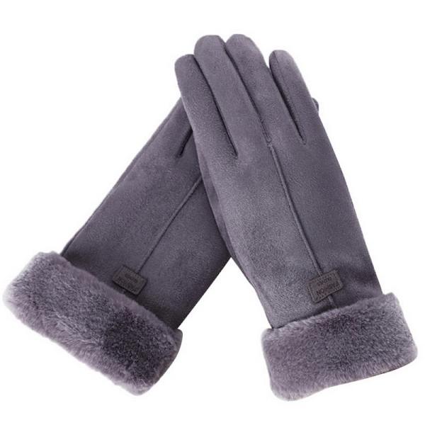 Dam Vinterhandskar Varma Touch Screen Svarta Pälshandskar Hel Finger Vantar Körhandskar Vindtäta Handskar Femmale Guantes Red-A One size