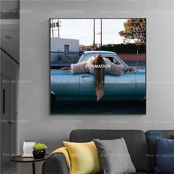 Beyonc Renaissance Beyonc hip-hop musikkalbum stjerne lerret maleri plakat HD trykk veggkunst liv hjem dekorasjon Gul 30x30 CM Uten Ramme Yellow 30x30 CM No Frame