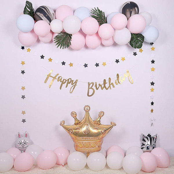 Fødselsdagsfest Dekoration Ballon Voksen Fødselsdagsarrangement Børn Aluminium Film Ballon Pakke Macaron theme birthday set C