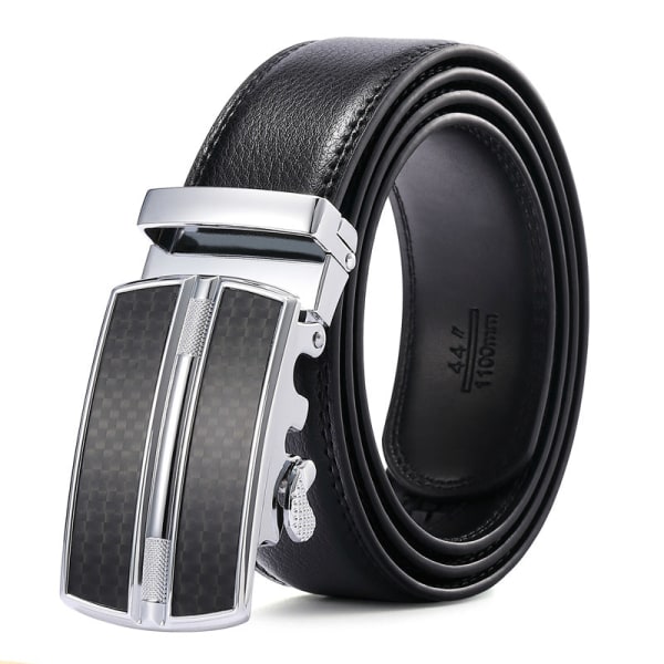 Spänne Två-Lagers Presentbälte Mode Unga Människor Byxbälte Herr Äkta Läder Red brushed chrome buckle 110~125