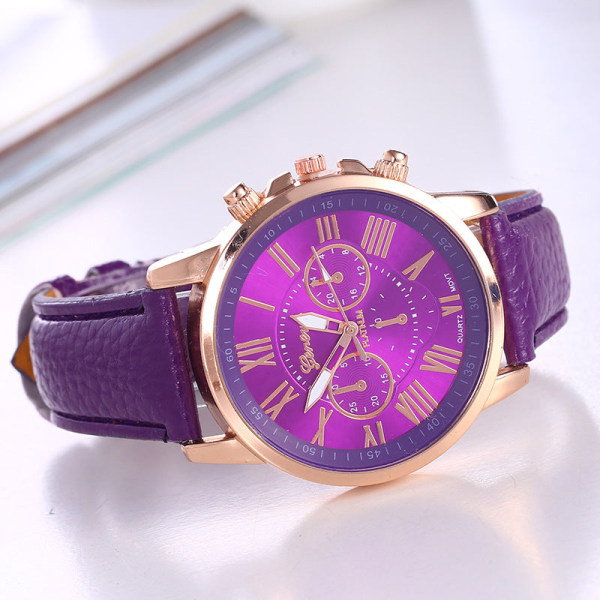 Ur Geneva Quartz Urrem Dame Mode Dameur Skala Herreur Yellow