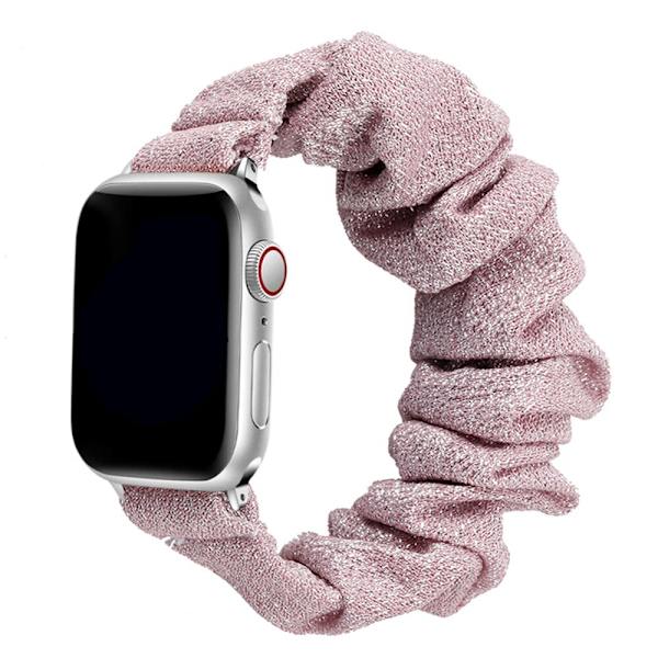 Scrunchie-stropp for Apple Watch-reim 44 mm 40 mm iWatch 42/38 mm Elastisk Nylon Solo Loop smart armbånd Apple Watch serie 5 43 SE 6 pink red gold 38mm or 40mm