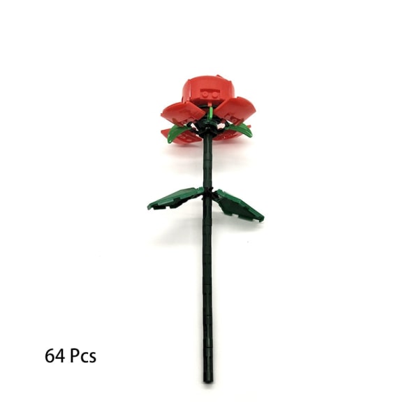 Rosa ros MOC Byggklossar Leksaker Alla hjärtans dag DIY-tegelpaket Present till par Kärleksförklaring Blomma Språk Första kärlek only flower 12Pcs