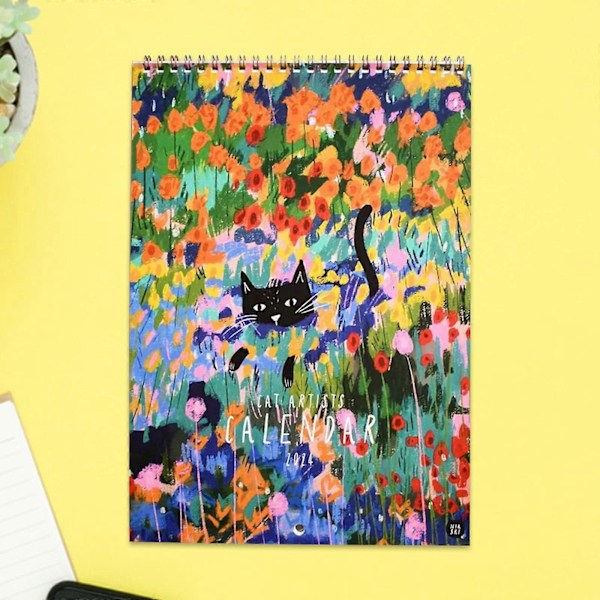 2024 Spiralformad väggkalender med blommor - Vacker dekoration för hemmakontoret