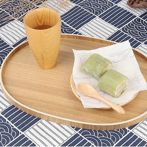 Oval bricka kreativ träbricka för desserter