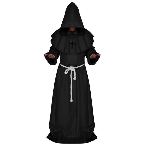 Pestdoktor Cosplay Kostym Medeltida Huvförsedd Kappa Steampunk Skräckmask Hatt Vuxen Halloweenfest Rollspel Storlek S-XL Red robe One Size