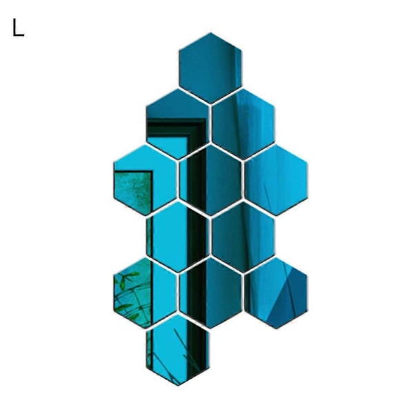 12 kpl Kuusikulmio 3D Peili Seinätarrat Koti DIY Koristelu Olohuone Tarra Punainen M Red M