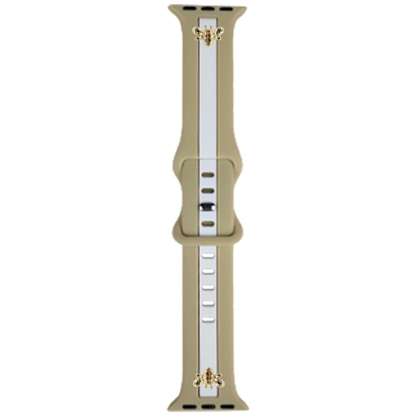Urrem til Apple Watch iWatch 42-49mm Khaki med Hvid + Guld Bi