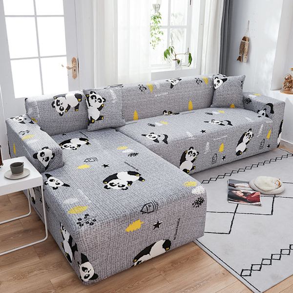 Strækbart sofabetræk til L-formet sofa hjørnesofa elastisk sofabetræk til sofabetræk til stue 1/2/3/4-personers nordisk WWT38 2Pillowcase 45x45cm