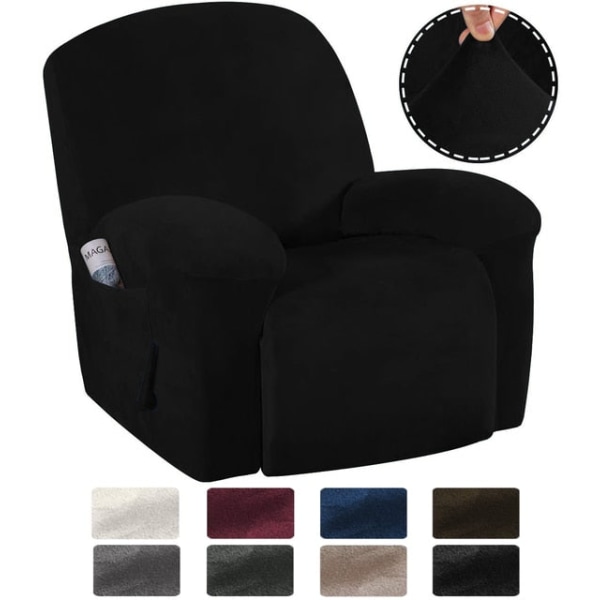 Sammet Fåtöljöverdrag Skydd Elastiskt Allomfattande Massage Soffa Överdrag Öronlappsfåtölj Soffa Dark Khaki