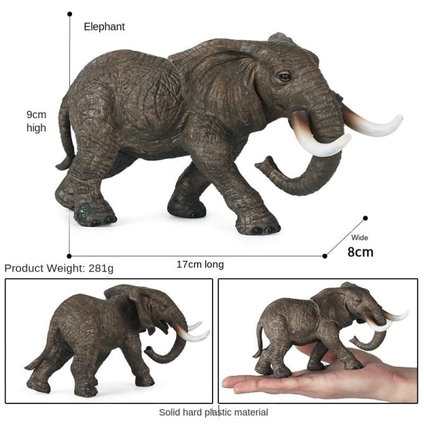 Vilde Dyremodel Legetøj Dekoration Solid Tiger Løve Flodhest Næsehorn Elefant Panda Ko Sæt Børnelegetøj New Gibbon model (2 sets) [0.058KG]]