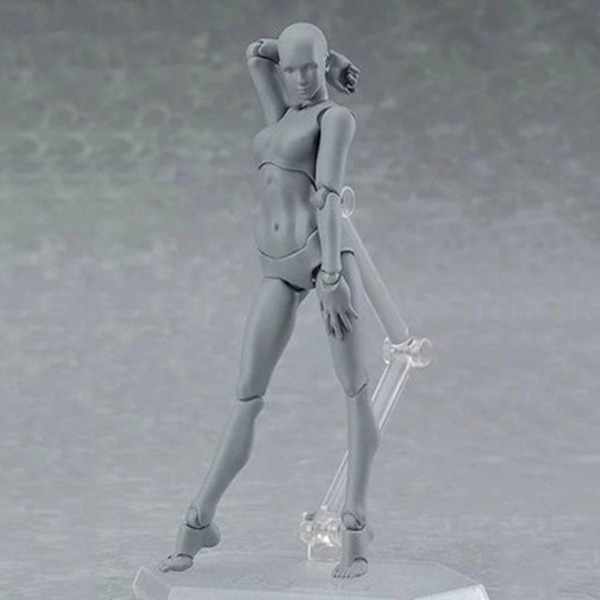 13cm Konstnär Konst Målning Anime Figur Skiss Rita Manlig Kvinnlig Rörlig Kropp Chan Ledad Actionfigur Leksaksmodell Rita Docka 001 skin color(female) As  photo