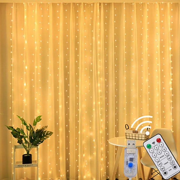 LED Julelys Gardin Lyslenke Eventyrlys Lysgirlander For Bryllup Hjemmefest Dekor Like the picture 3M*1M