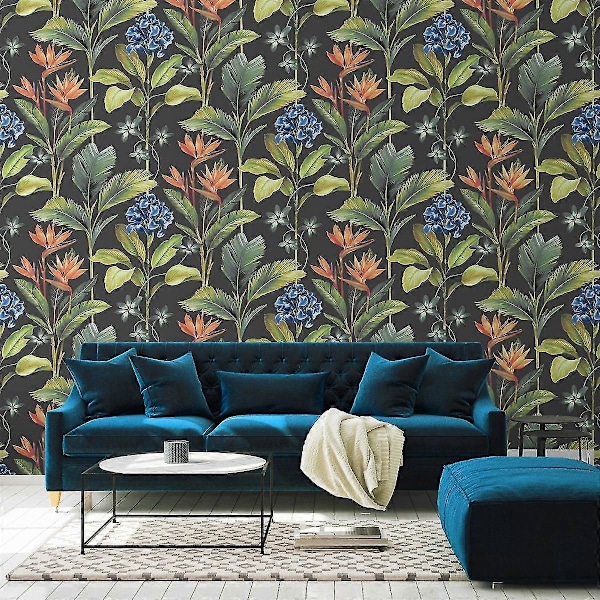 Oliana Blomstertapet Belgravia Kullsort Charcoal