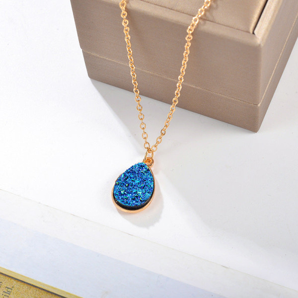 Blå vatten droppe hänge kvinnors halsband hals dekorativa smycken 03 blue 11204