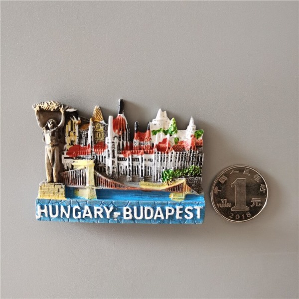 Kylskåpsmagneter Ungern Budapest Turism Souvenir harts hantverk UV- printed landskap kylskåpsmagnet klistermärken heminredning Budapest
