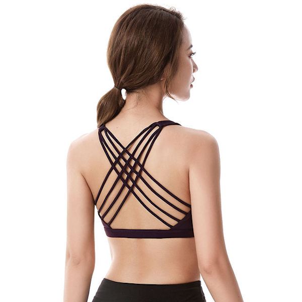 Yoga BH för Kvinnor Push Up Trådlös Löpning Gym Träning Yoga Underkläder Red XL