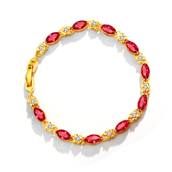 Prydnad legering flickor smycken grossist mode retro imitation rubin armband för kvinnor Ruby red
