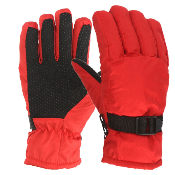 Børne Ski Handsker Udendørs Vinter Børn Drenge Piger Sne Skøjteløb Snowboarding Vindtæt Hold Varmen Ski Handsker Red  M As photo
