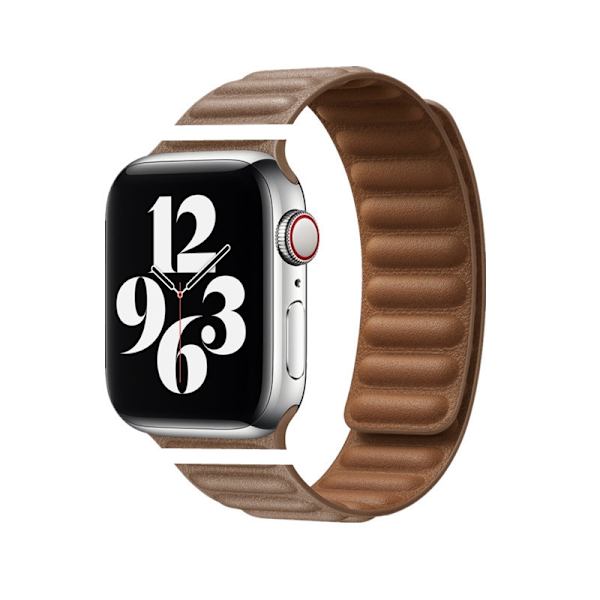 Klockarmband för Apple Watch iWatch 38/40/41/42mm-S10 Läder Magnetisk Sug-18 Brun