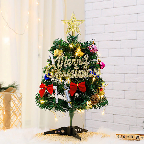 Mini Juletræ 30/45/60cm Pakke Vindue Butikscenter Disk Desktop Dekoration Julepynt 60cm Green Tree package