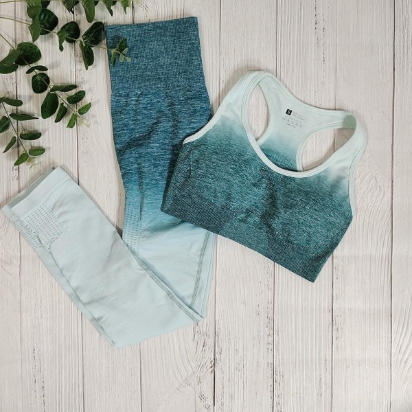 Yoga Sæt BH og Leggings Fitness Sportstøj Outfit Til Kvinder Lightgrey bra M