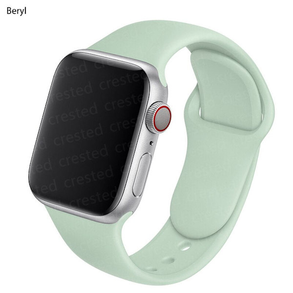 Silikonarmband för Apple Watch Band 44mm 40mm 38mm 42Mm Correa Iwatch Serie Se 6 5 4 3 Armband Apple Watch Series 7 45mm 41mm Beryl 42 44 45 mm S-M