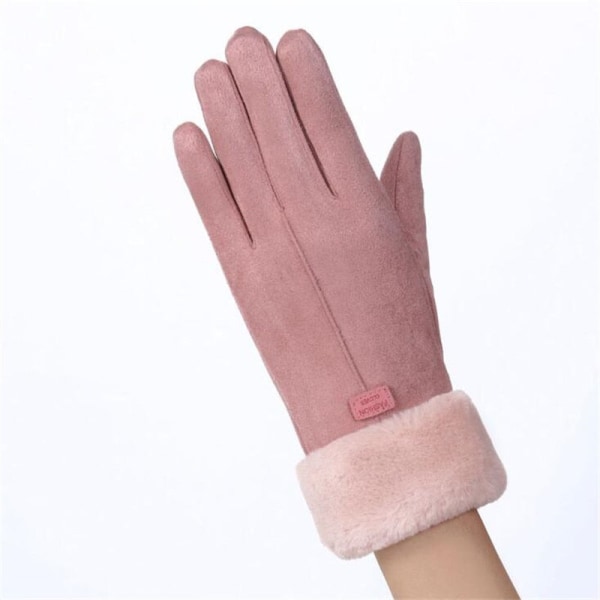 Mode Damhandskar Höst Vinter Söta Fluffiga Varma Vantar Hel Finger Dam Vantar Utomhus Sport Gants Handskar Pekskärm Gray 2 One Size