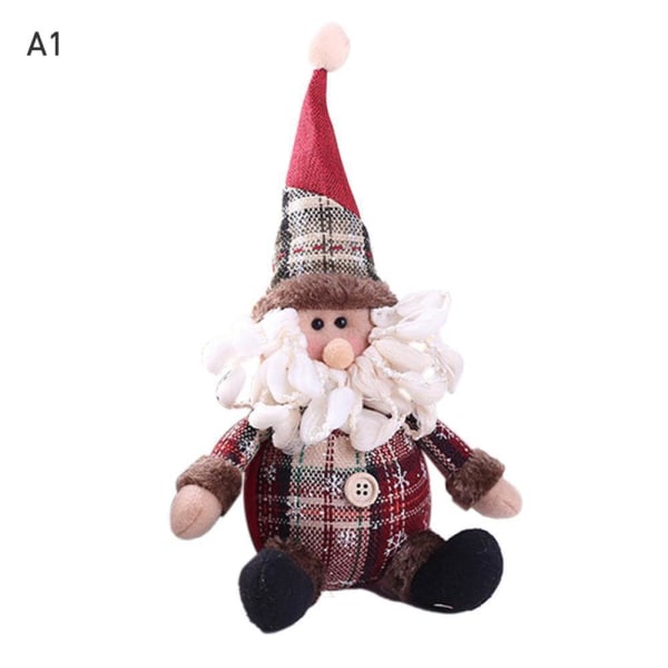 Juldockor Jultomte Snögubbe Älg Leksaker Julfigurer Röd Julgransprydnad Juldekorationer För Hemmet Sitting Santa Claus