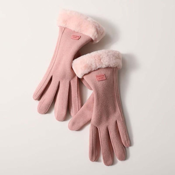 Vantar Dam Vinter Bokstav De Sammet Utomhus Koreanska Sport Ridning Tjock Varm, Halkfri, Pekskärm Körhandskar 21 25 Khaki One Size